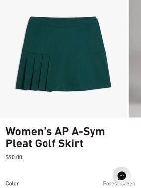 Puma Women's Asymmetrical Pleat Golf Skirt - Forest Green